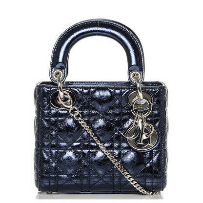 Christian Dior Metallic Calfskin Cannage Mini Lady Dior Marine 1 of 6