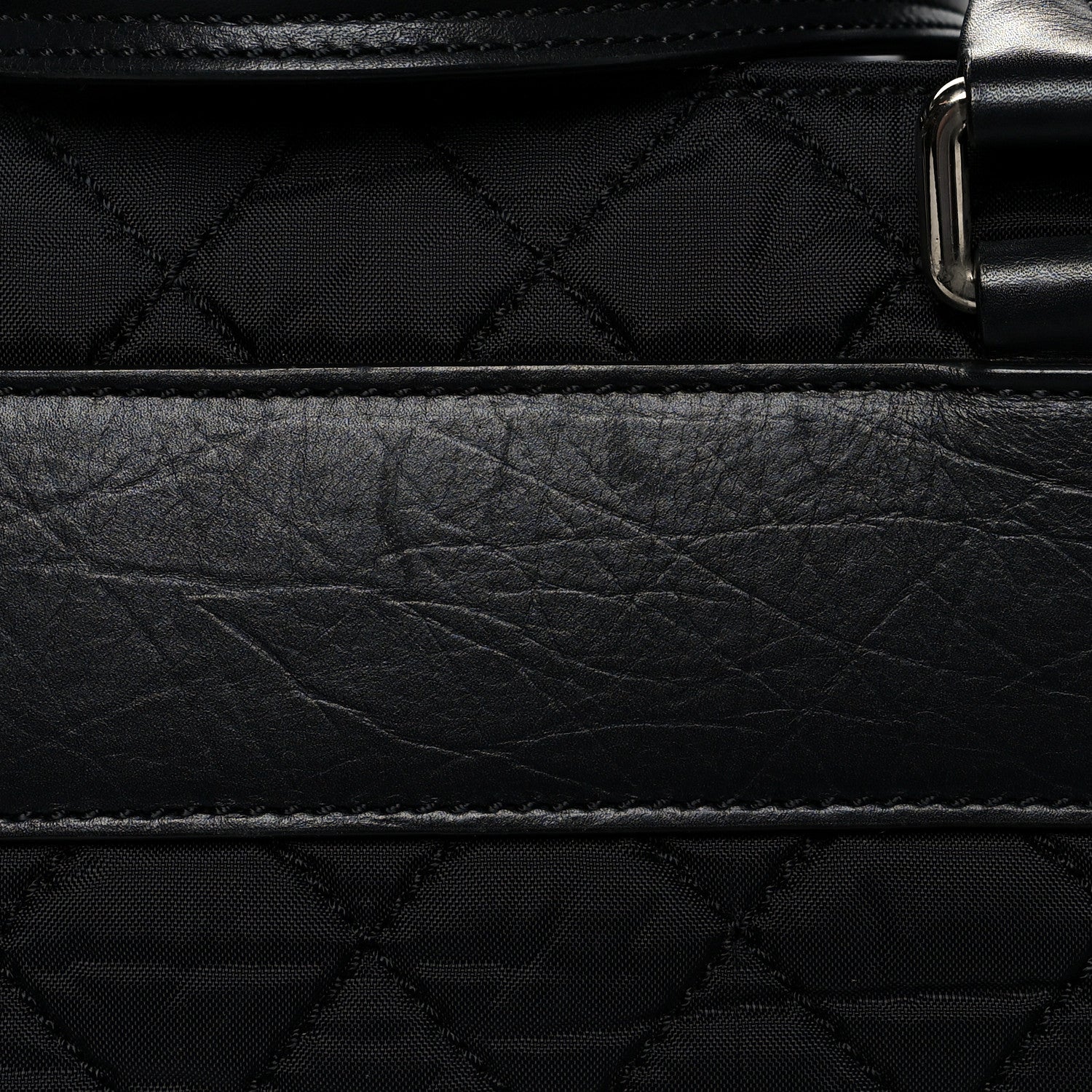 Chanel Nylon Quilted Calfskin Large CC Tote Bag Black 13 of 14