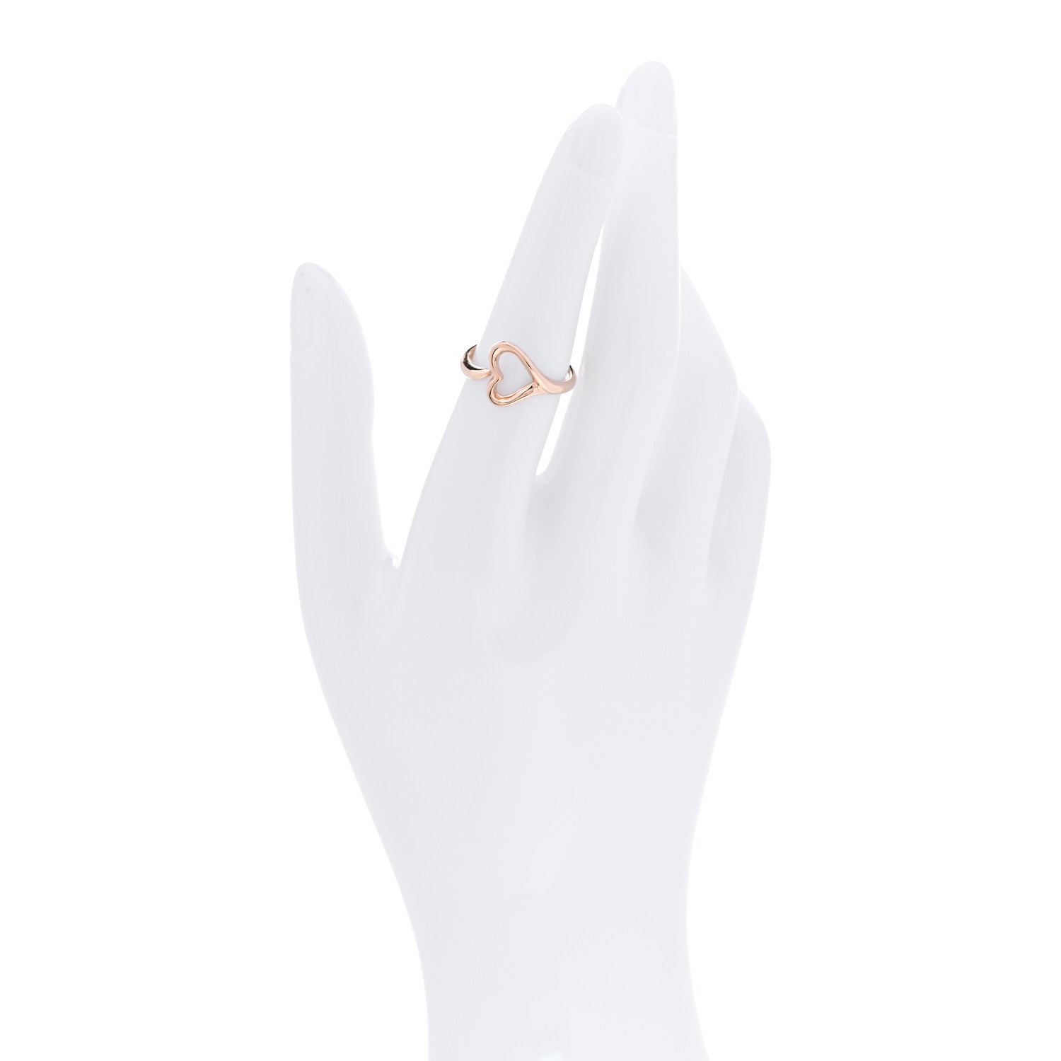 Tiffany 18K Rose Gold Small Elsa Peretti Open Heart Ring 53 6.5 2 of 5