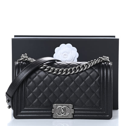 Chanel Caviar Quilted Medium Boy Flap Black 11 of 11