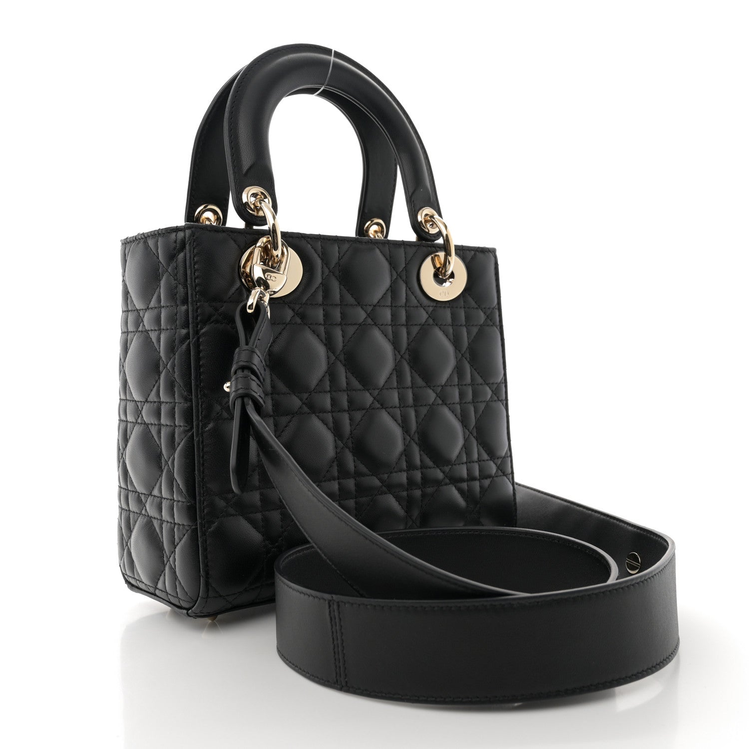 Christian Dior Lambskin Cannage Small My ABCDior Lady Dior Black 3 of 12