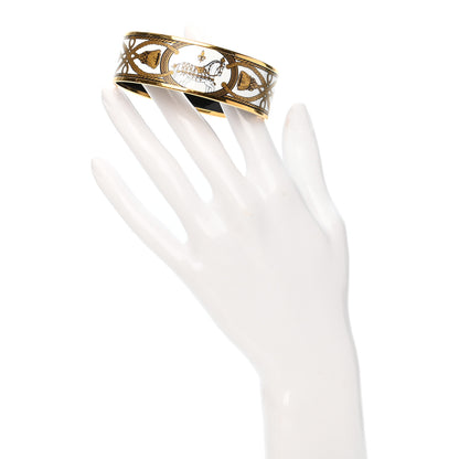 Hermes Enamel Printed Wide Grand Apparat Bracelet 70 White 2 of 6