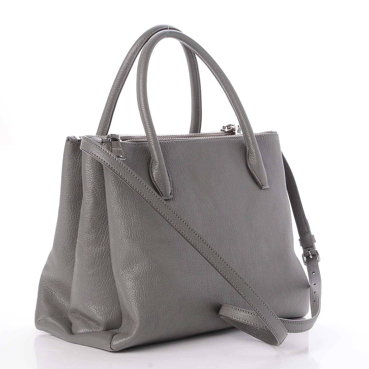 Miu Miu Goatskin Madras Top Handle Double Zip Tote Argilla 3 of 7