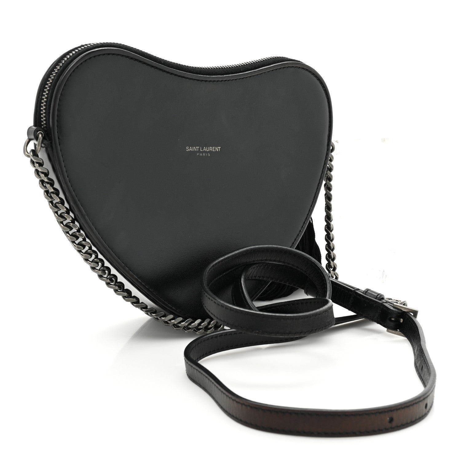 Saint Laurent Calfskin Small Monogram Love Shoulder Bag Black 3 of 17