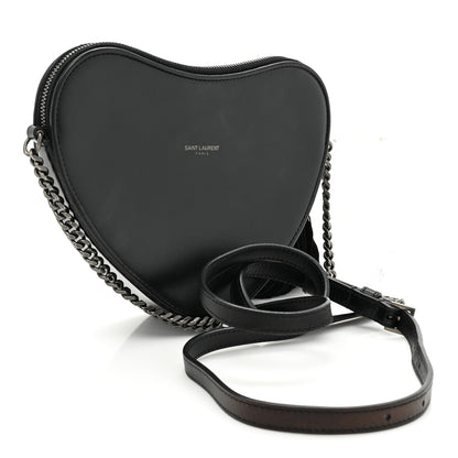 Saint Laurent Calfskin Small Monogram Love Shoulder Bag Black 3 of 17