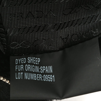 Prada Shearling Mini Re-Edition 2000 Bag Black 7 of 11