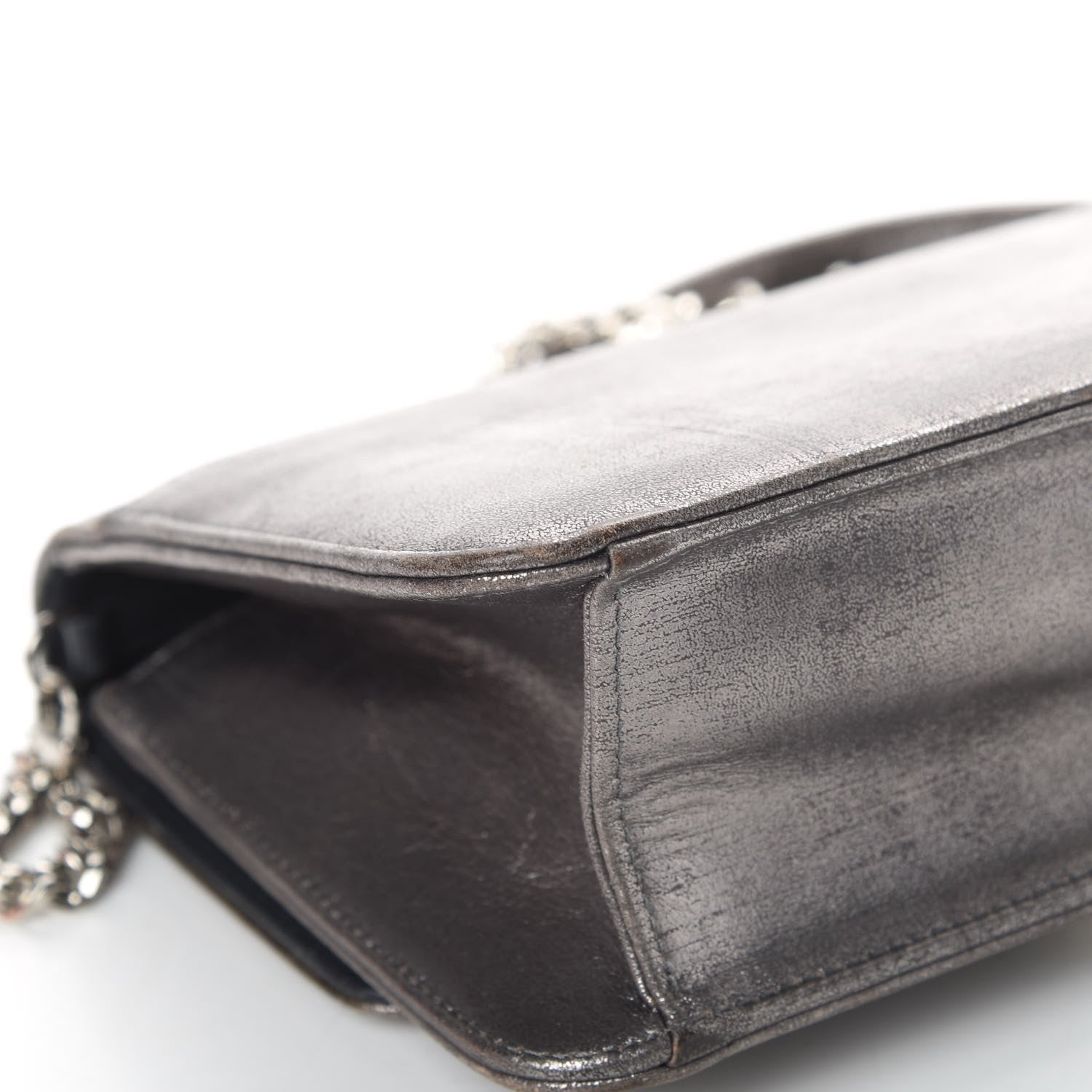 Christian Dior Metallic Brushed Calfskin Miss Dior Promenade Pouch Gunmetal 13 of 21