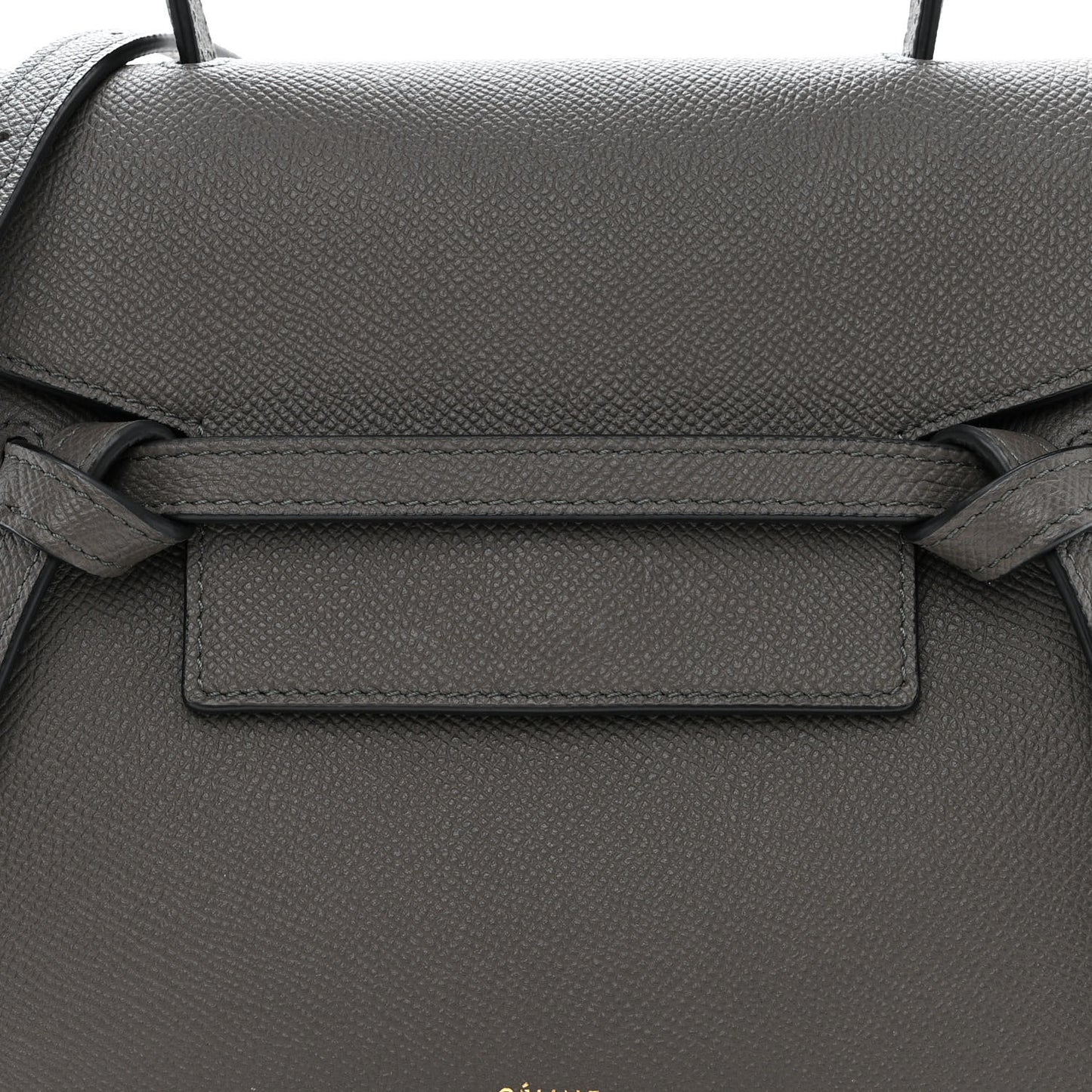 Grained Calfskin Nano Belt Bag Grey