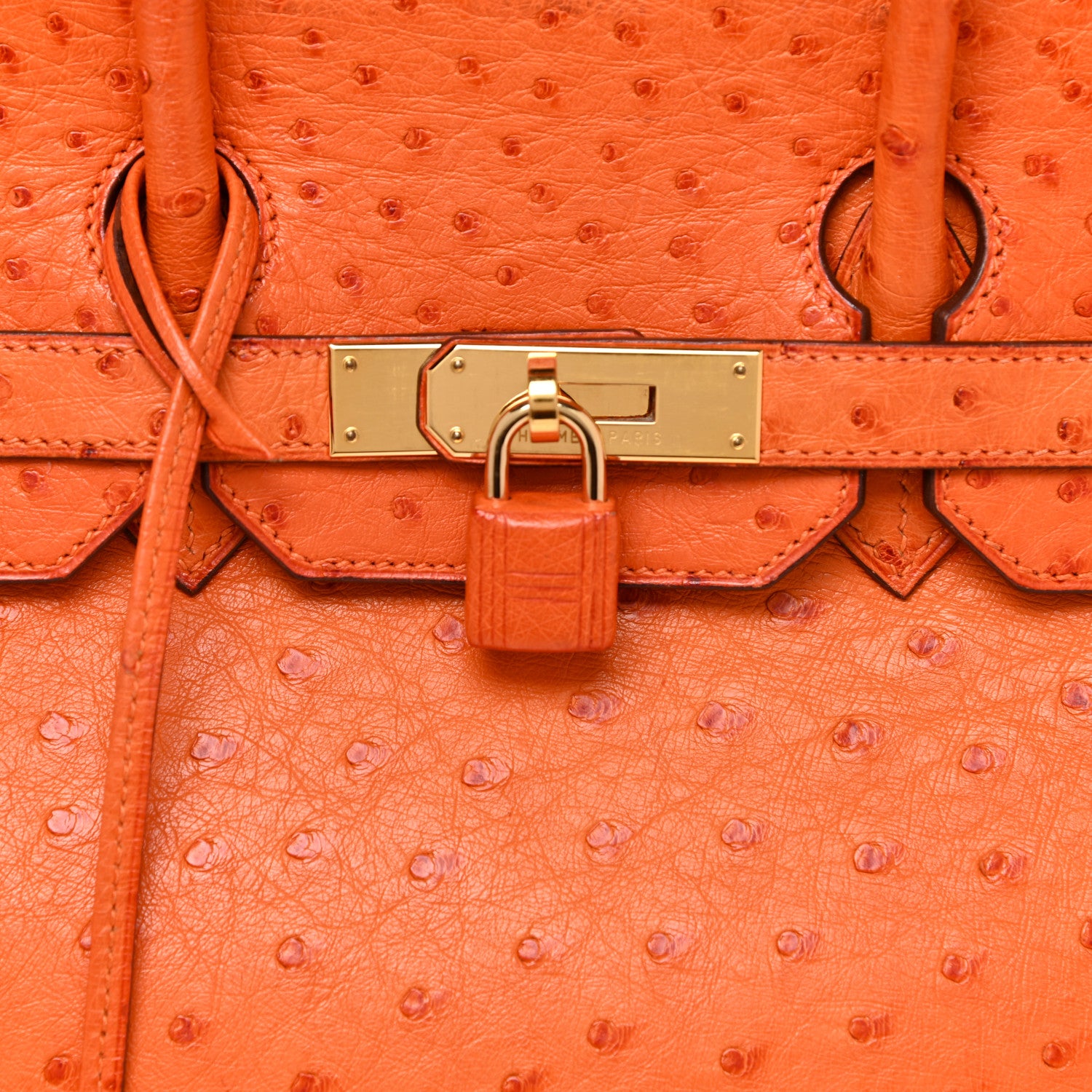 Hermes Ostrich Birkin 35 Orange 7 of 35