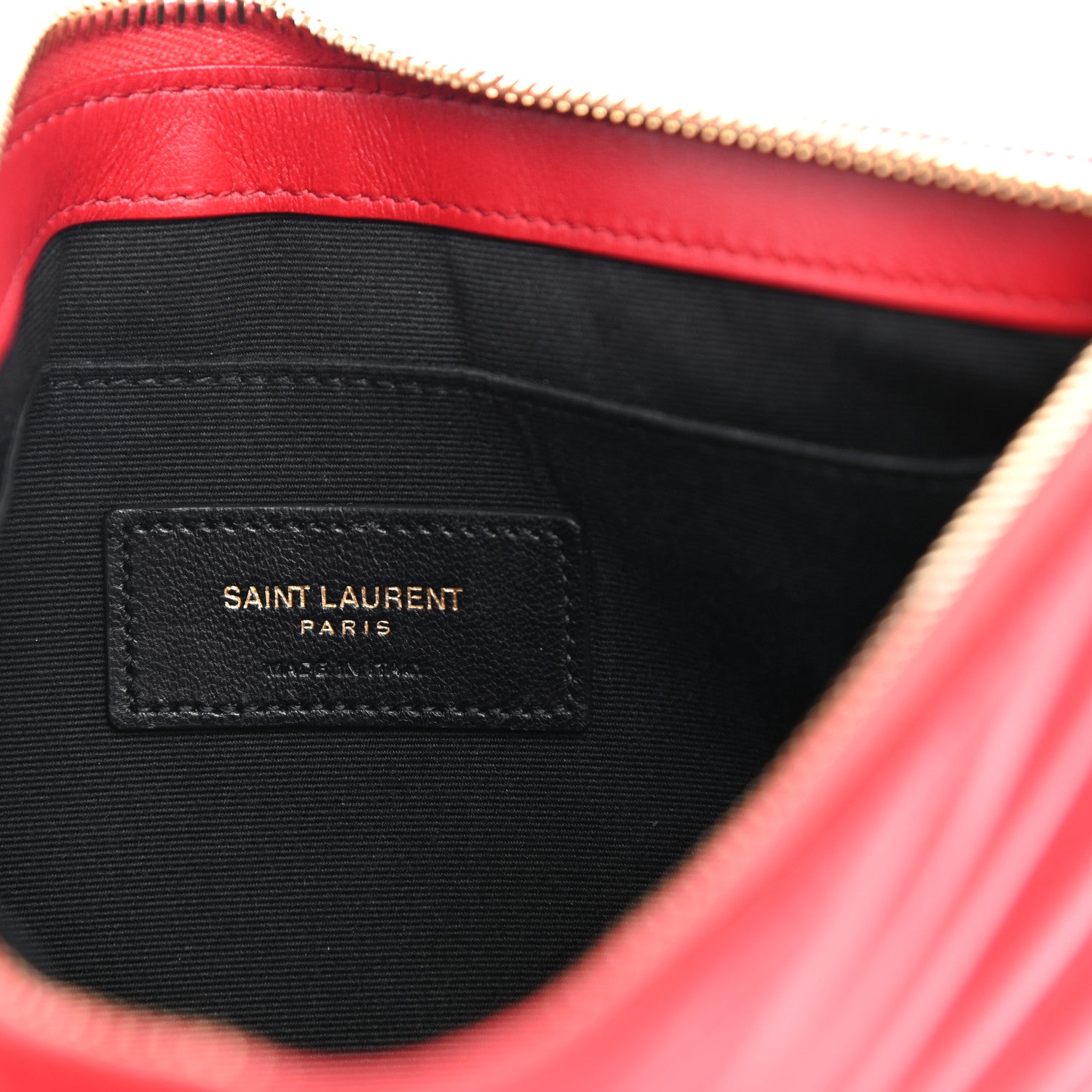 Saint Laurent Calfskin Matelasse Chevron Monogram A5 Wristlet Red 6 of 9