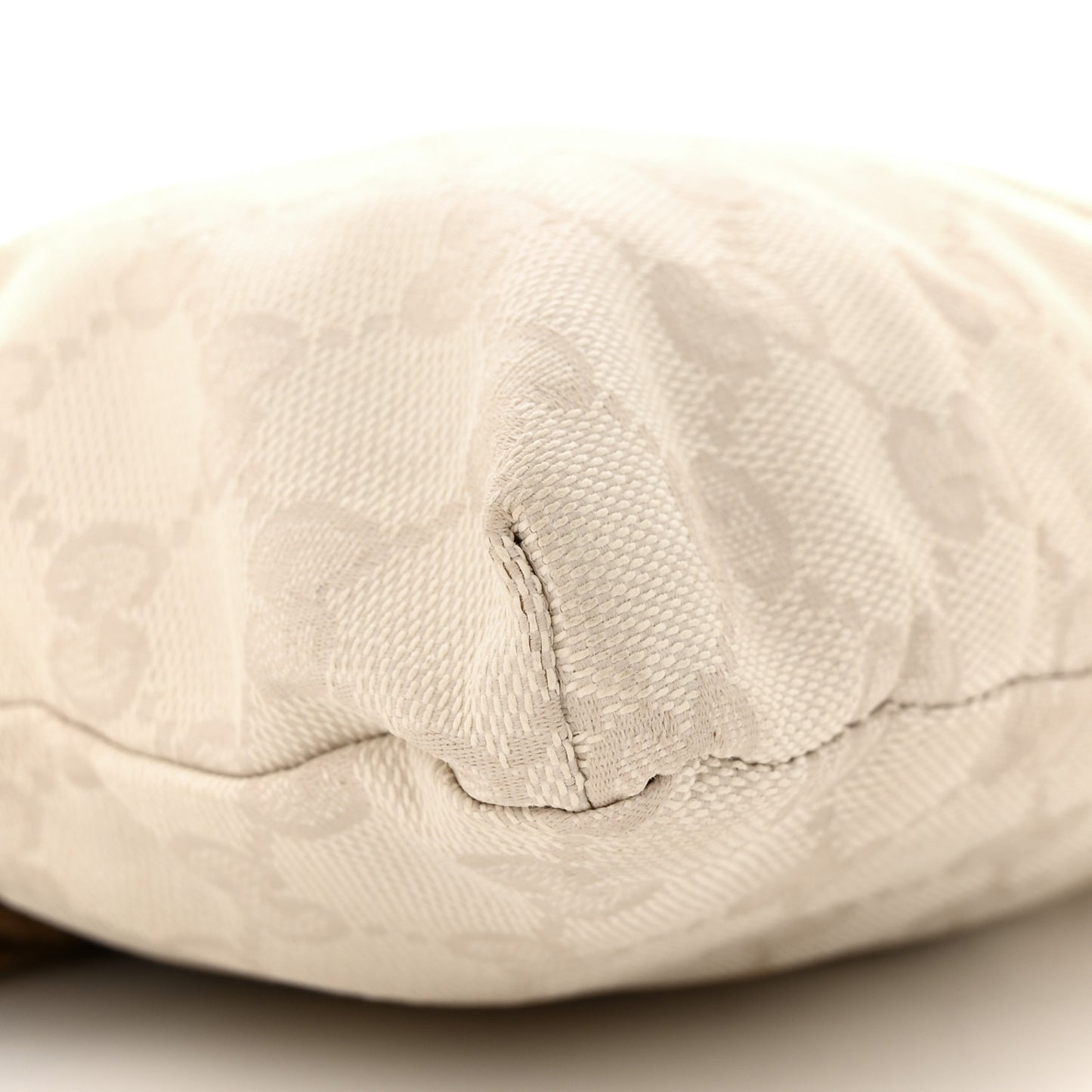 GG Monogram Web Double Pocket Belt Bag White