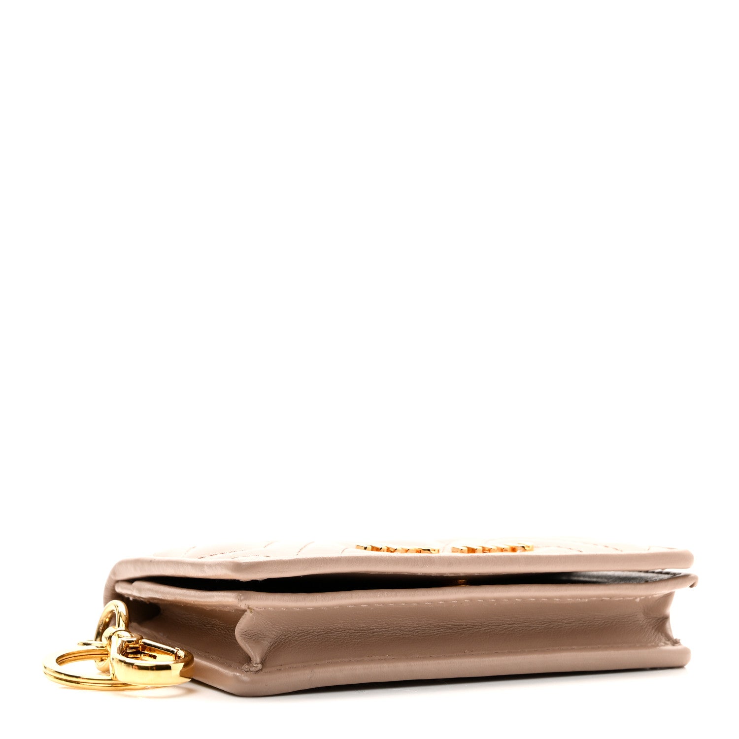 Miu Miu Nappa Matelasse Flap Card Holder Key Ring Cammeo 4 of 7