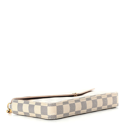 Louis Vuitton Damier Azur Pochette Felicie Chain Wallet Rose Ballerine 5 of 6