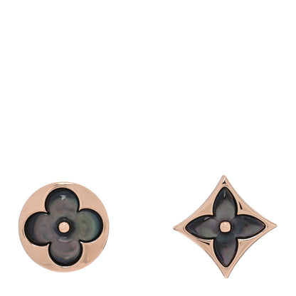 Louis Vuitton 18K Pink Gold Grey Mother of Pearl Color Blossom Star & Sun Stud Earrings 1 of 5