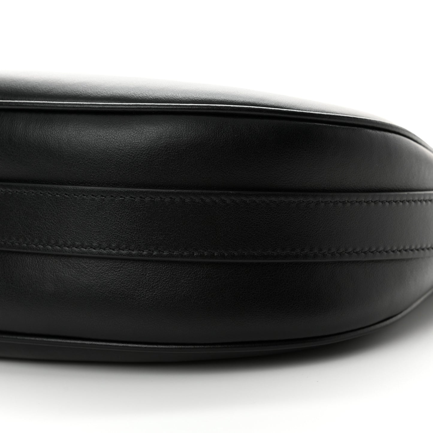 Smooth Calfskin Medium Strap Ava Shoulder Bag Black