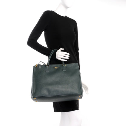 Prada Saffiano Lux Extra Large Galleria Double Zip Tote Smeraldo 2 of 9