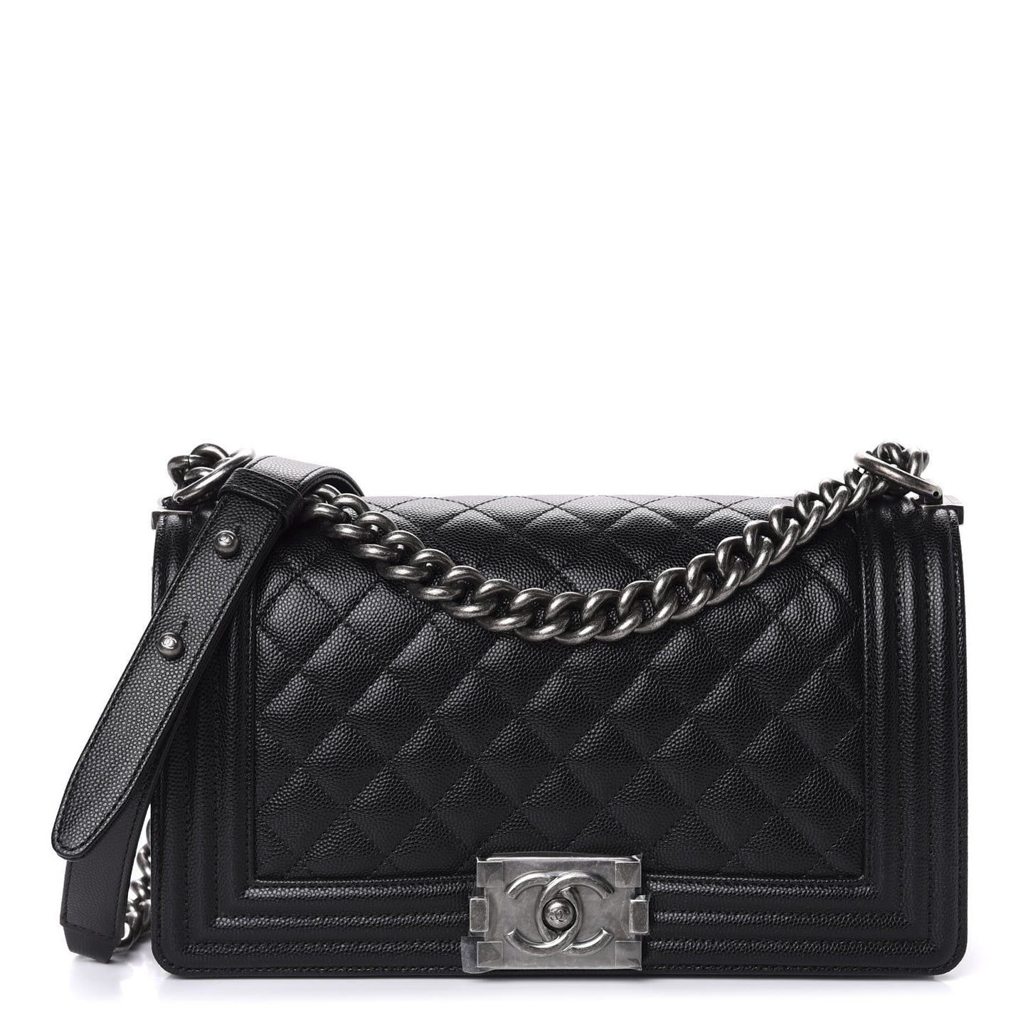 Caviar Quilted Medium Boy Flap Black