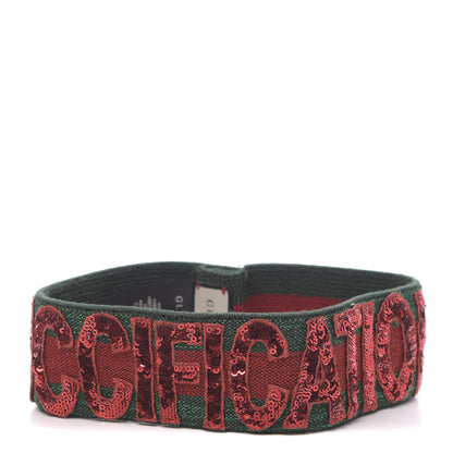 Gucci Sequin Headband Small Red Green 1 of 5