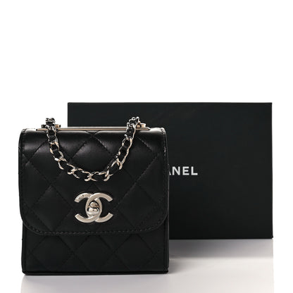 Chanel Lambskin Quilted Mini Trendy CC Chain Wallet Black 27 of 28