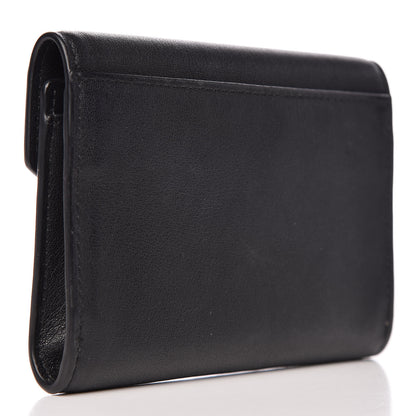 Saint Laurent Calfskin Heart Studded Small Envelope Wallet Black 3 of 9