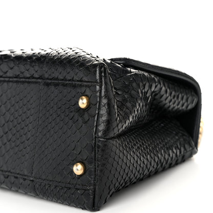 Chanel Snakeskin Small Coco Handle Flap Black 10 of 10