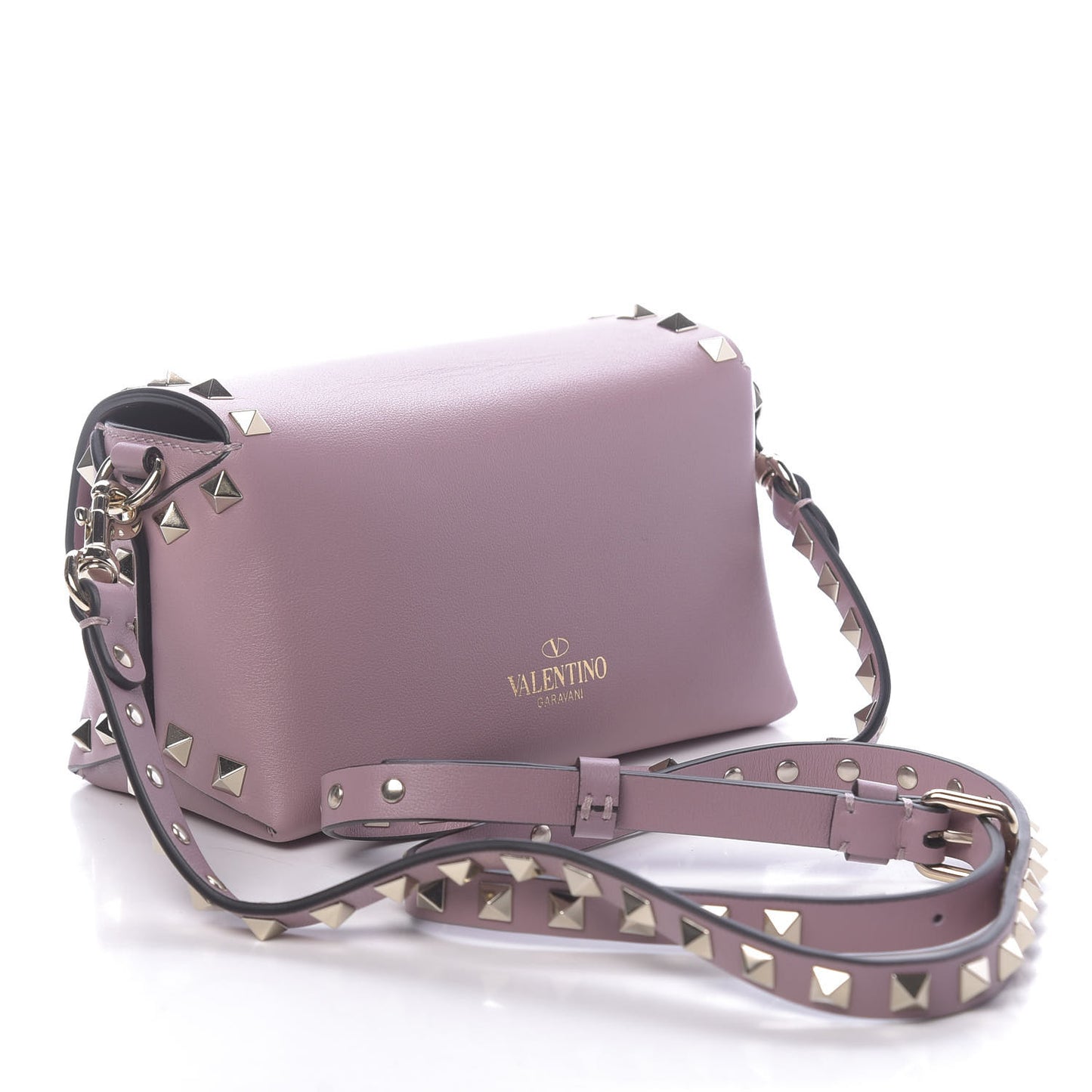 Vitello Mini Rockstud Crossbody Bag Lipstick