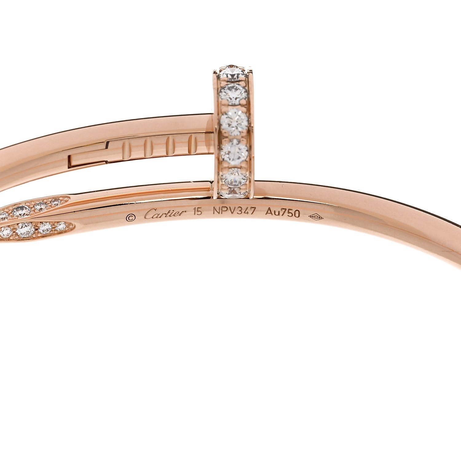Cartier 18K Pink Gold Diamond Juste Un Clou Bracelet 15 4 of 4