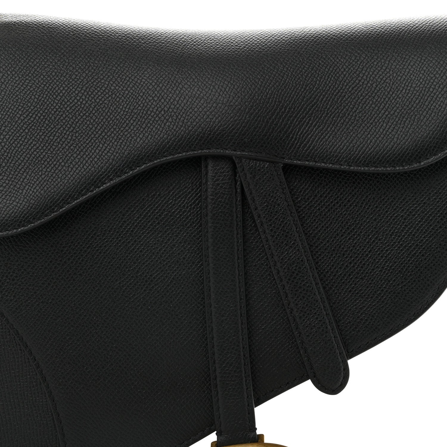 Christian Dior Grained Calfskin Saddle Bag Black 8 of 10