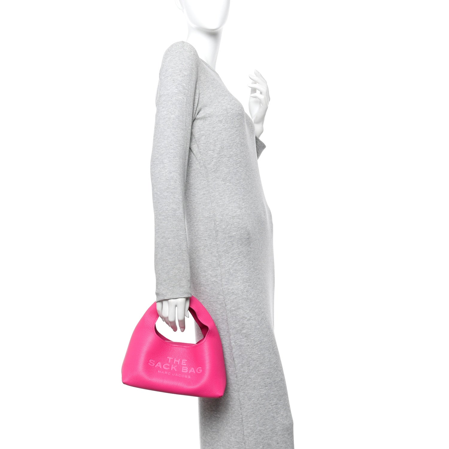 Marc Jacobs Grained Calfskin Mini The Sack Bag Hot Pink 3 of 10