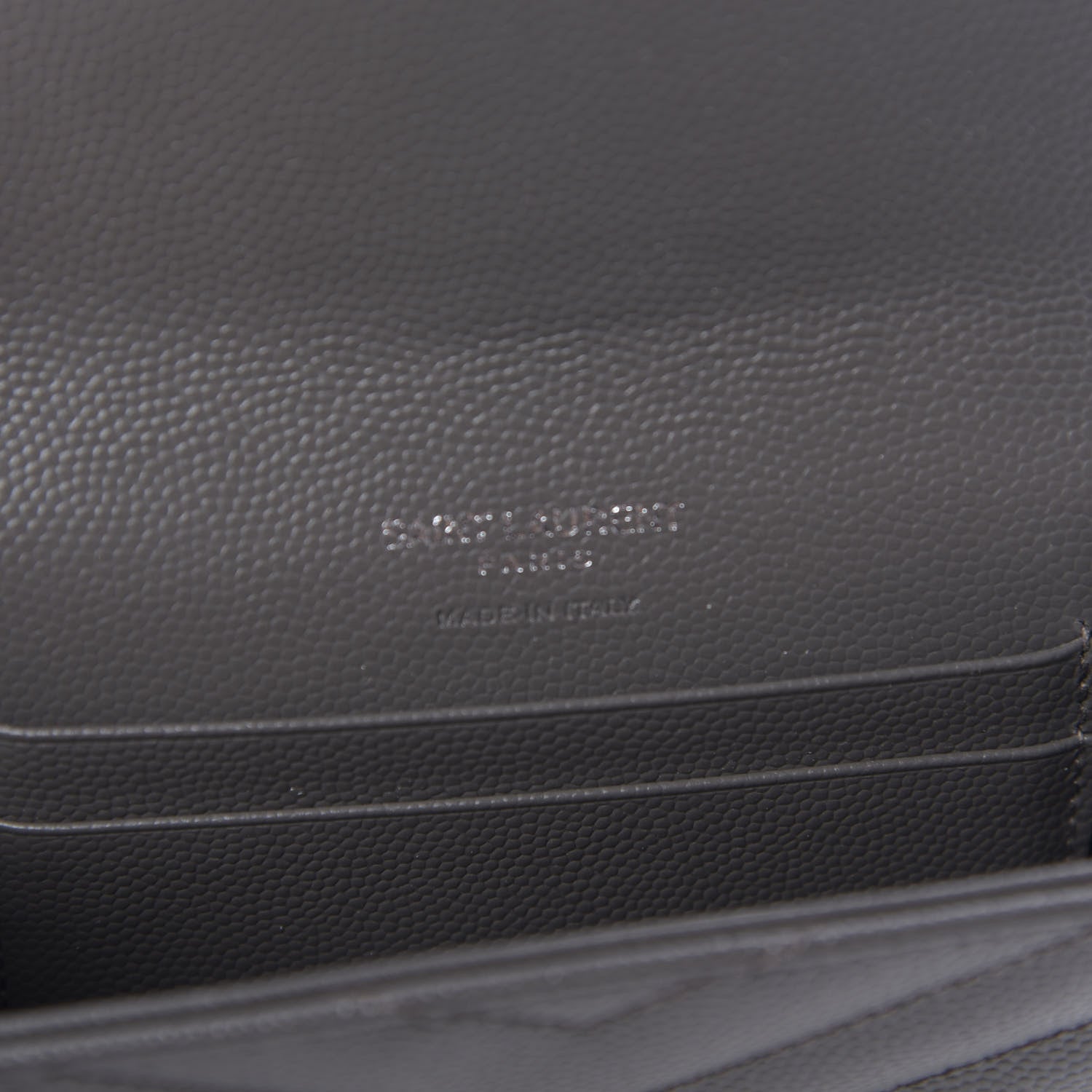 Saint Laurent Grain De Poudre Matelasse Chevron Small Monogram Envelope Wallet Earth 6 of 10
