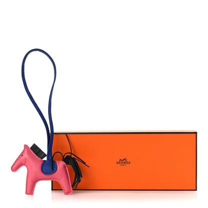 Hermes Milo Lambskin Grigri Rodeo Horse Bag Charm PM Rose Azalee Vert Cypress Bleu Electrique 5 of 5