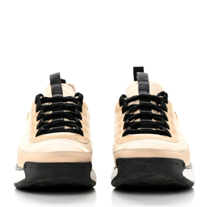 Chanel Suede Calfskin Nylon Grosgrain CC Sneakers 39 Beige 2 of 9