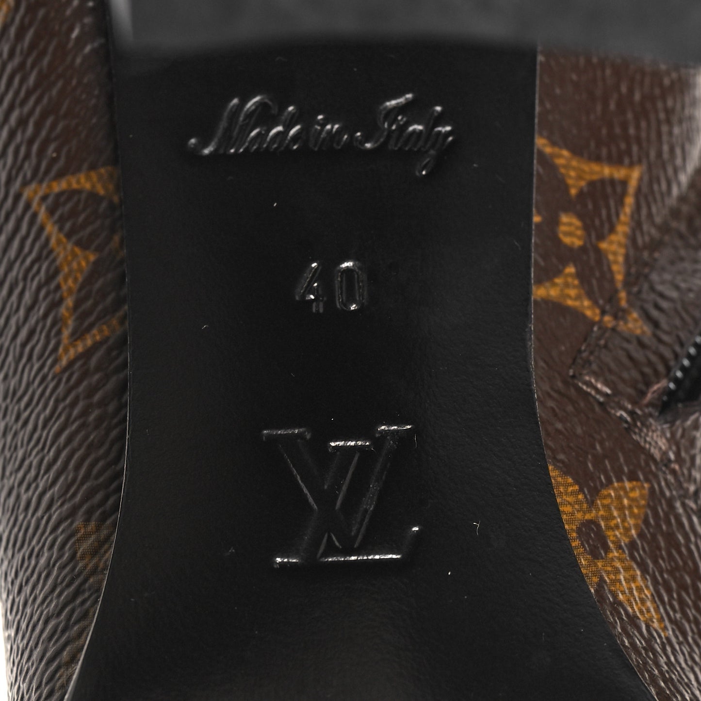 Patent Calfskin Monogram Star Trail Ankle Boots 40 Black