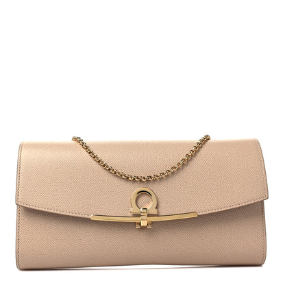 Salvatore Ferragamo Hammered Calfskin Gancini Icona Mini Bag Macadamia 1 of 8