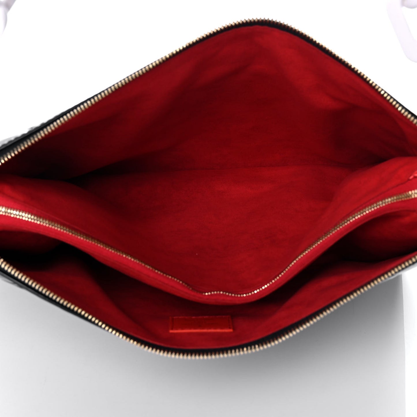 Patent Embossed Monogram Lambskin Coussin MM Black Red