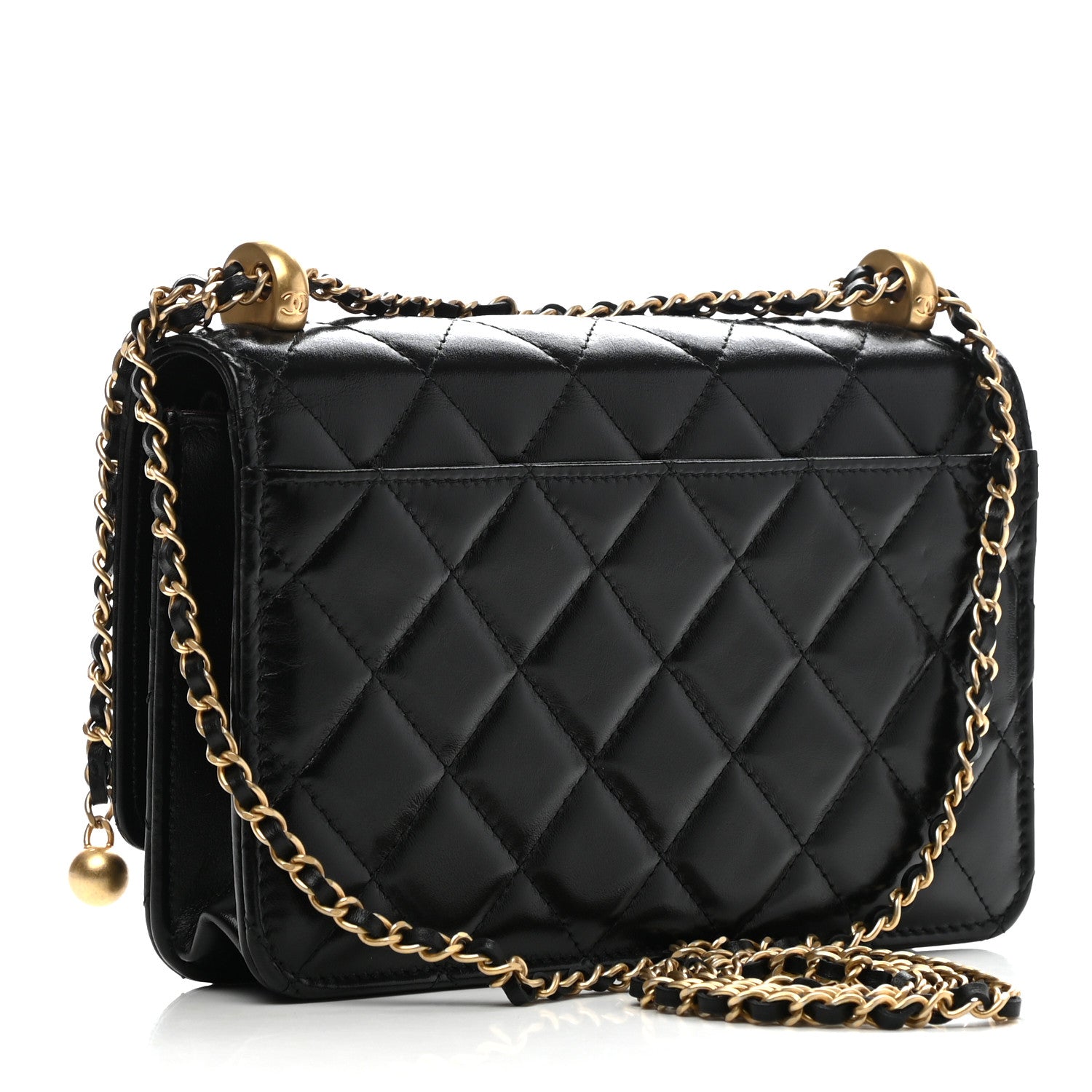 Chanel Calfskin Quilted Perfect Fit Wallet On Chain WOC Black 3 of 12