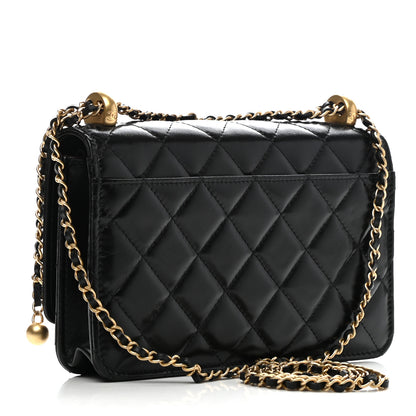 Chanel Calfskin Quilted Perfect Fit Wallet On Chain WOC Black 3 of 12