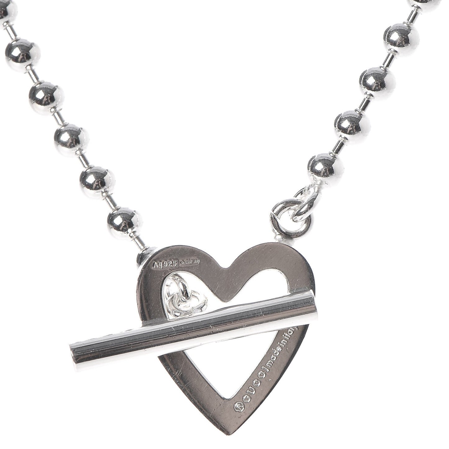 Sterling Silver Heart Toggle Necklace