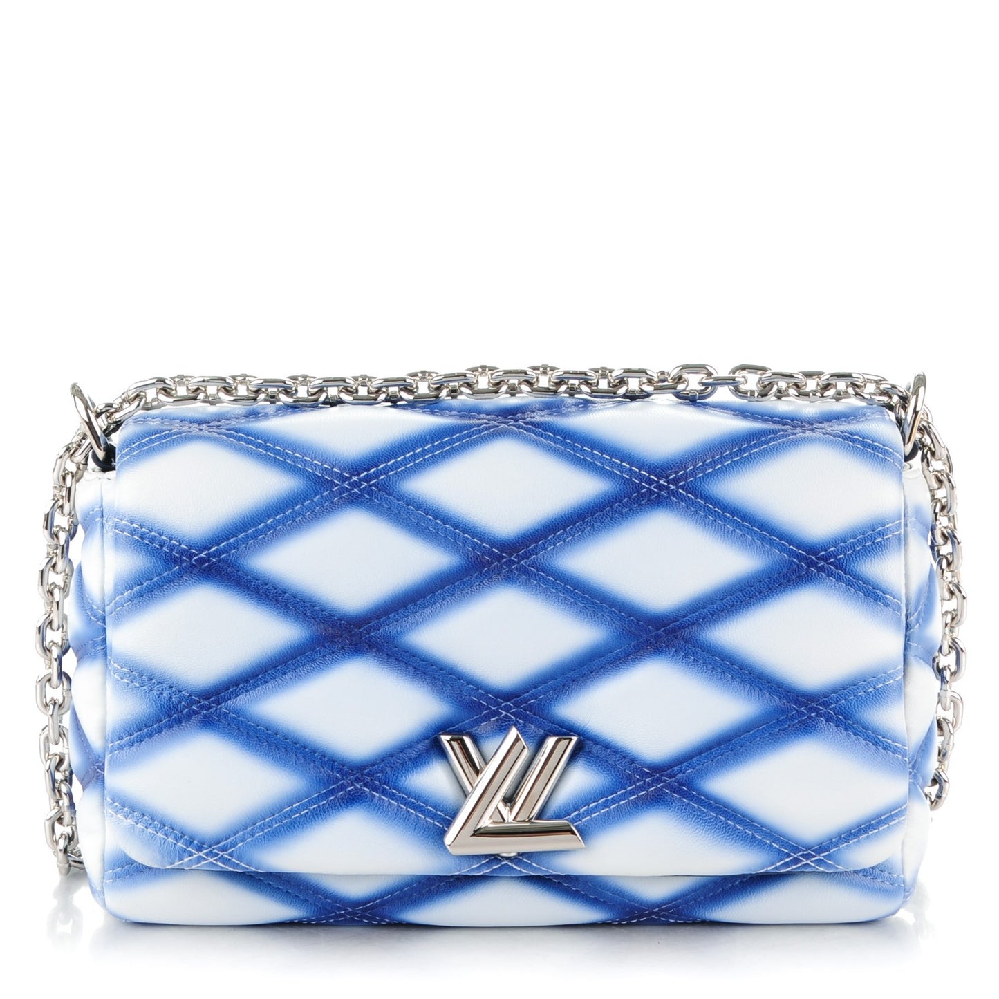 Lambskin Malletage Contraste GO-14 PM Blue