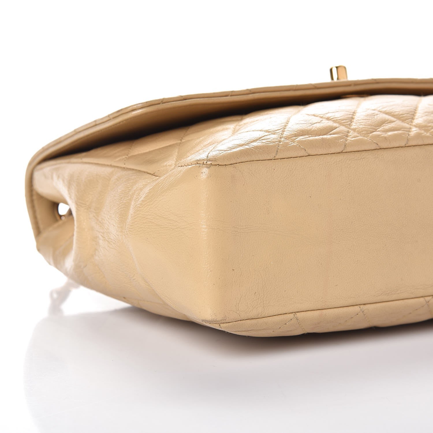 Chanel Lambskin Quilted Medium Single Flap Beige 11 of 12