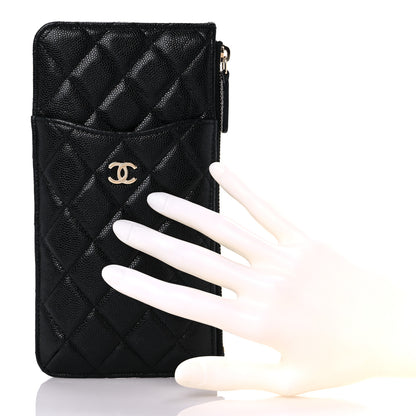 Chanel Caviar Quilted Classic Flat Wallet Pouch Black 2 of 8