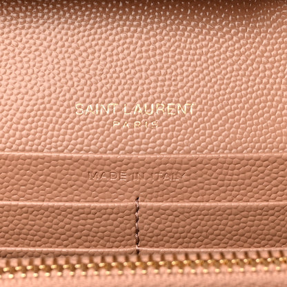 Saint Laurent Grain De Poudre Matelasse Chevron Monogram Chain Wallet Vintage Peach 7 of 11