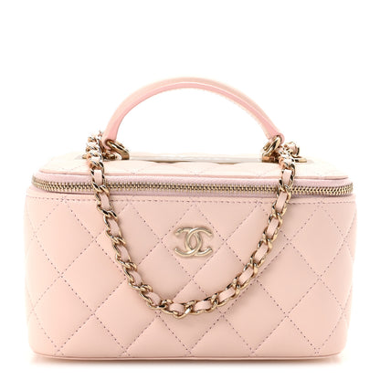 Chanel Lambskin Quilted Trendy Small Top Handle Vanity Case With Chain Light Pink 1 of 11