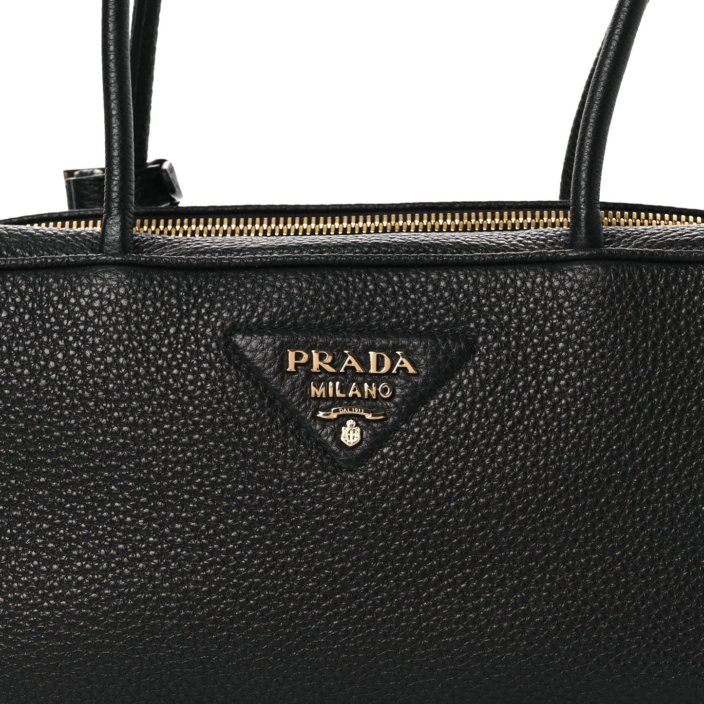 Vitello Daino Medium East West Top Handle Bag Black