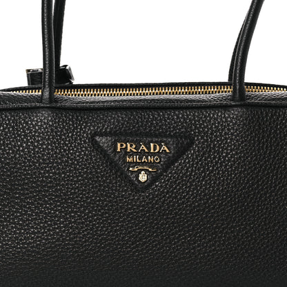 Prada Vitello Daino Medium East West Top Handle Bag Black 8 of 10