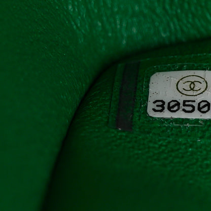 Chanel Caviar Quilted Medium Double Flap Green 7 of 13