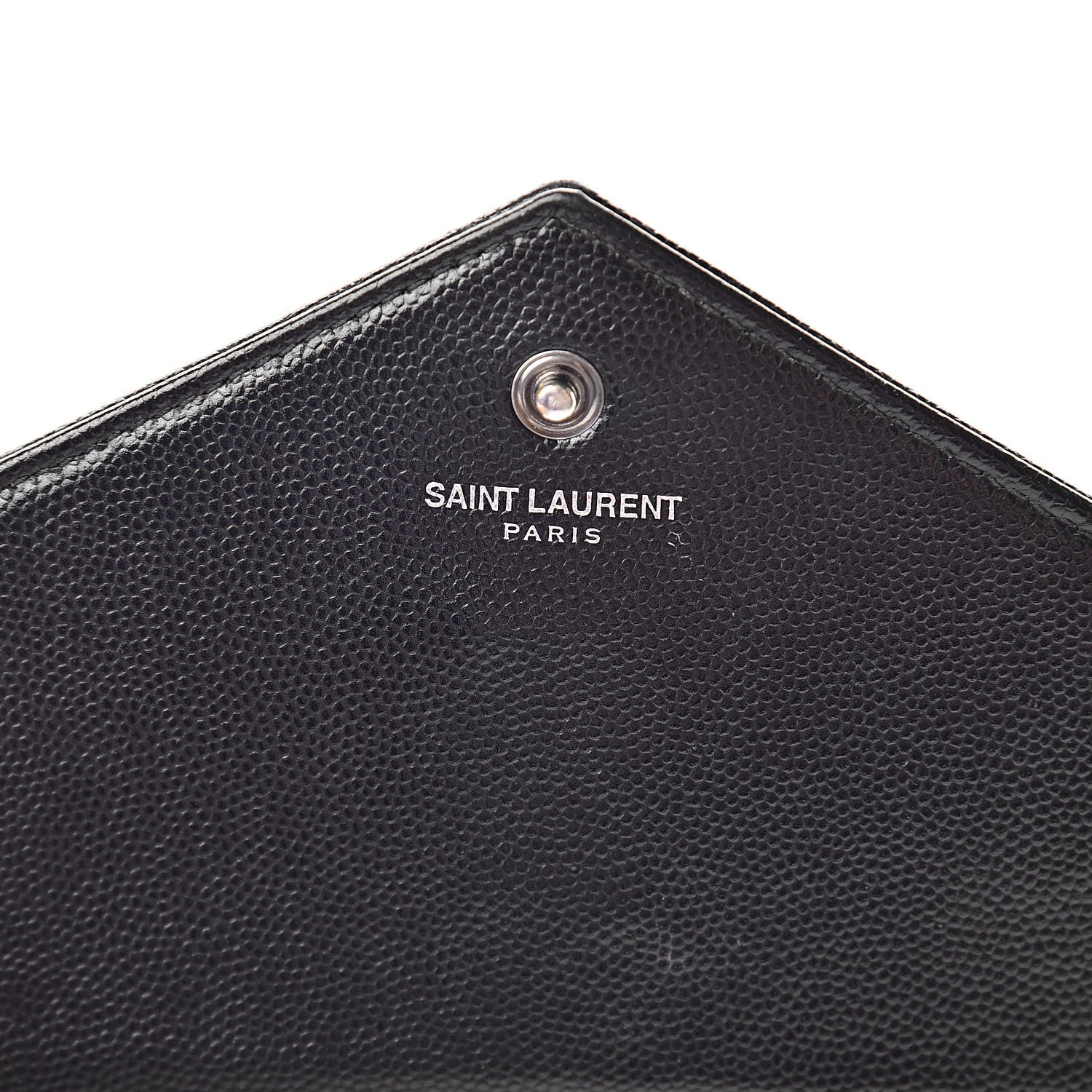 Saint Laurent Grain De Poudre Matelasse Chevron Monogram Chain Wallet Black 6 of 12
