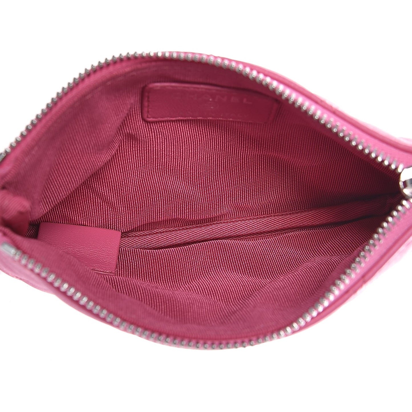 Lambskin Quilted Small Cosmetic Case Pink