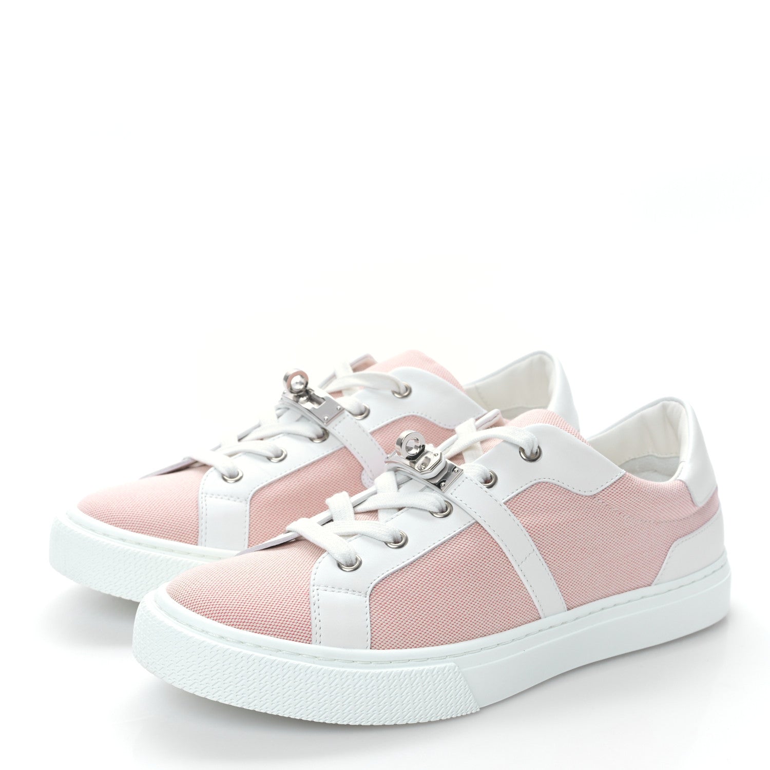 Hermes Calfskin Canvas Day Sneakers 40 Framboise White 4 of 8