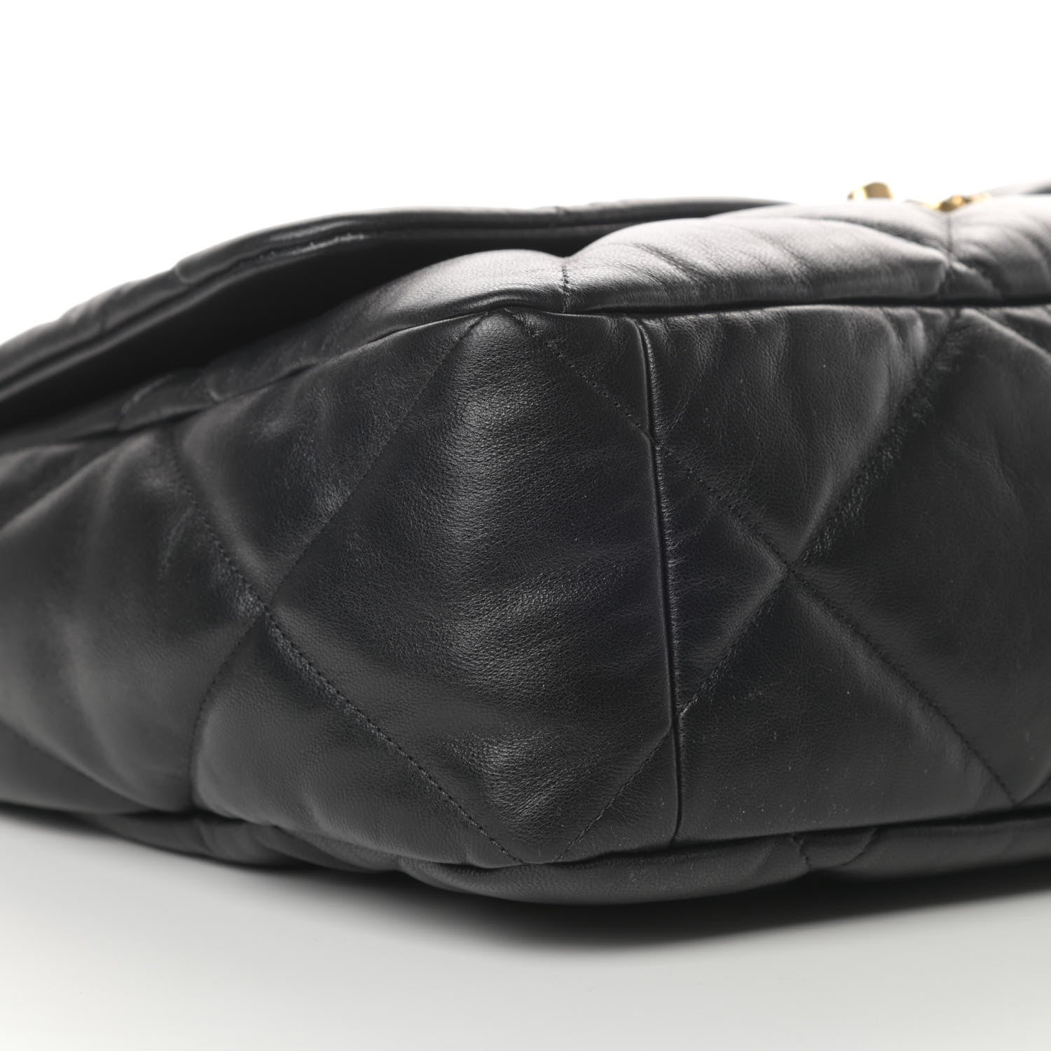 Chanel Shiny Goatskin Quilted Maxi Chanel 19 Flap Black 8 of 10